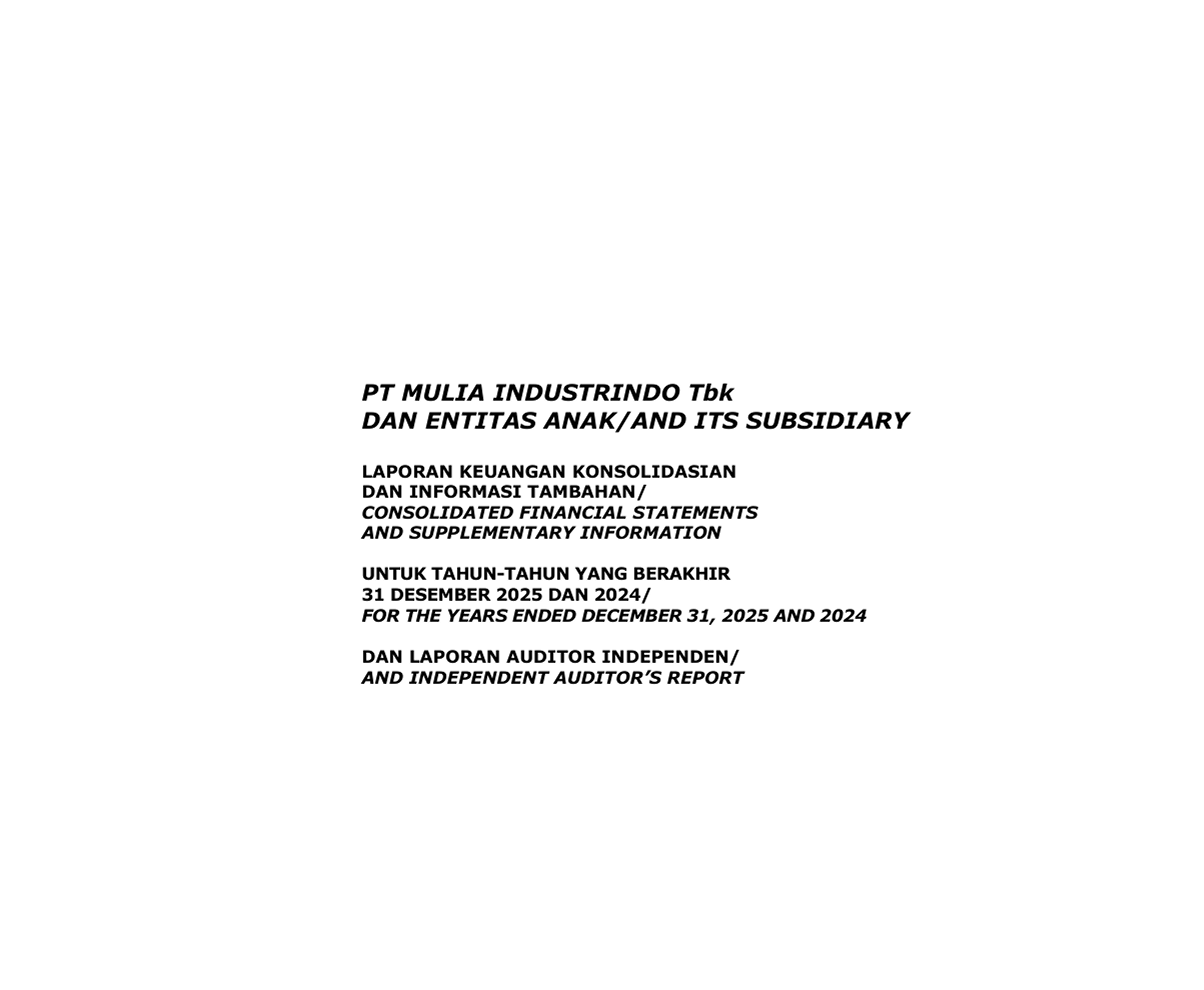 31 Desember 2025 Report